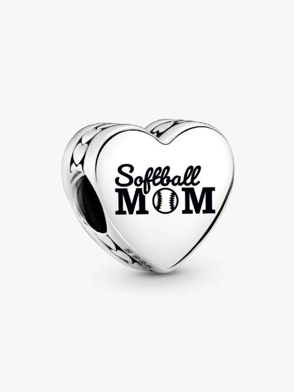 PandoraSoftball Mom Heart Charm